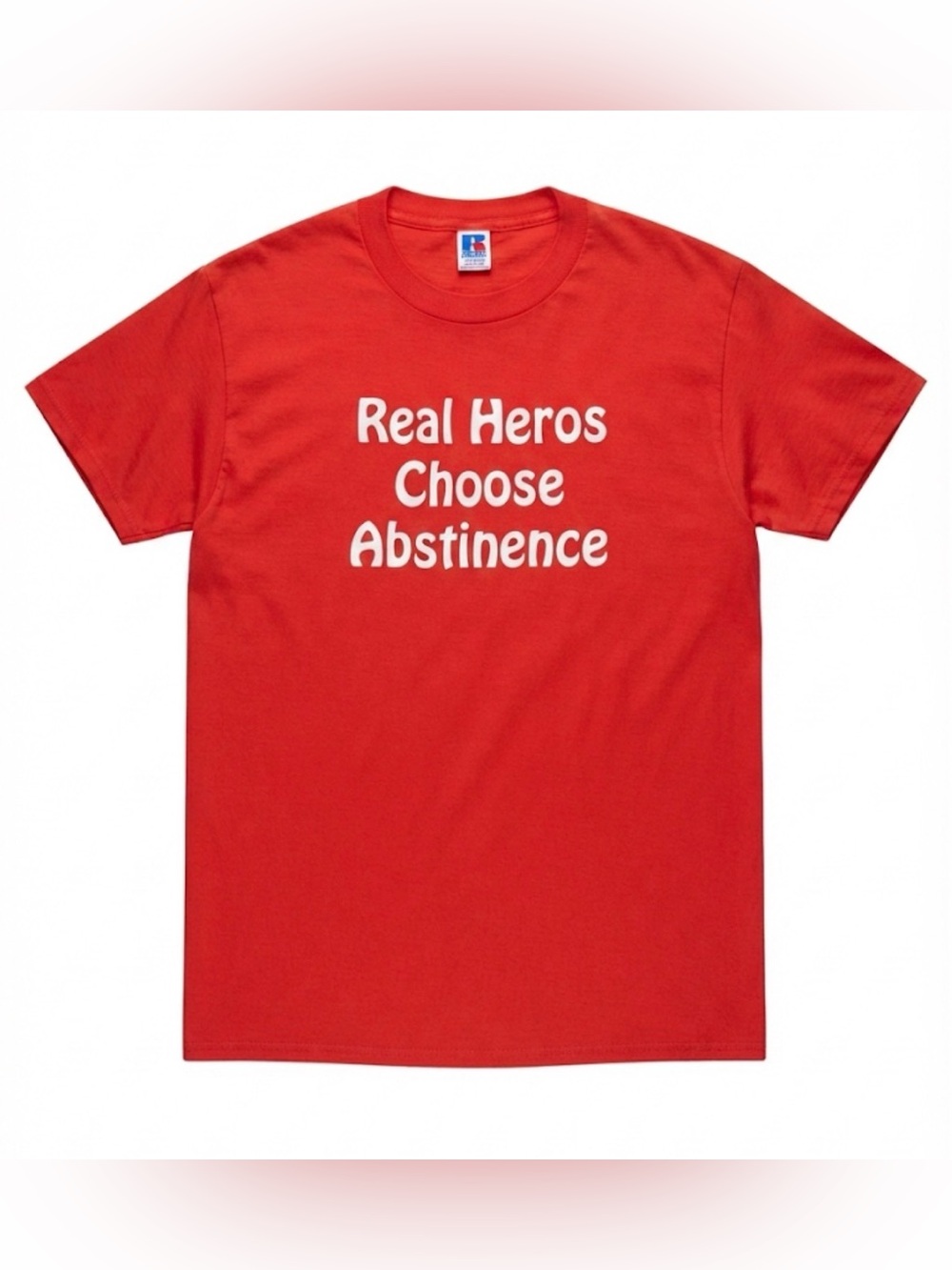 Vintage Russell Athletic Real Heros Choose Abstinence Condom Sense T-Shirt XL